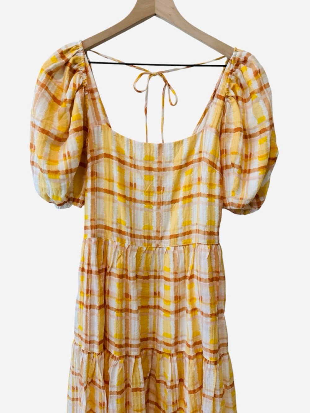 ASTR The Label Ilana Plaid Puff Sleeve Midi Dress - Picture 5 of 12